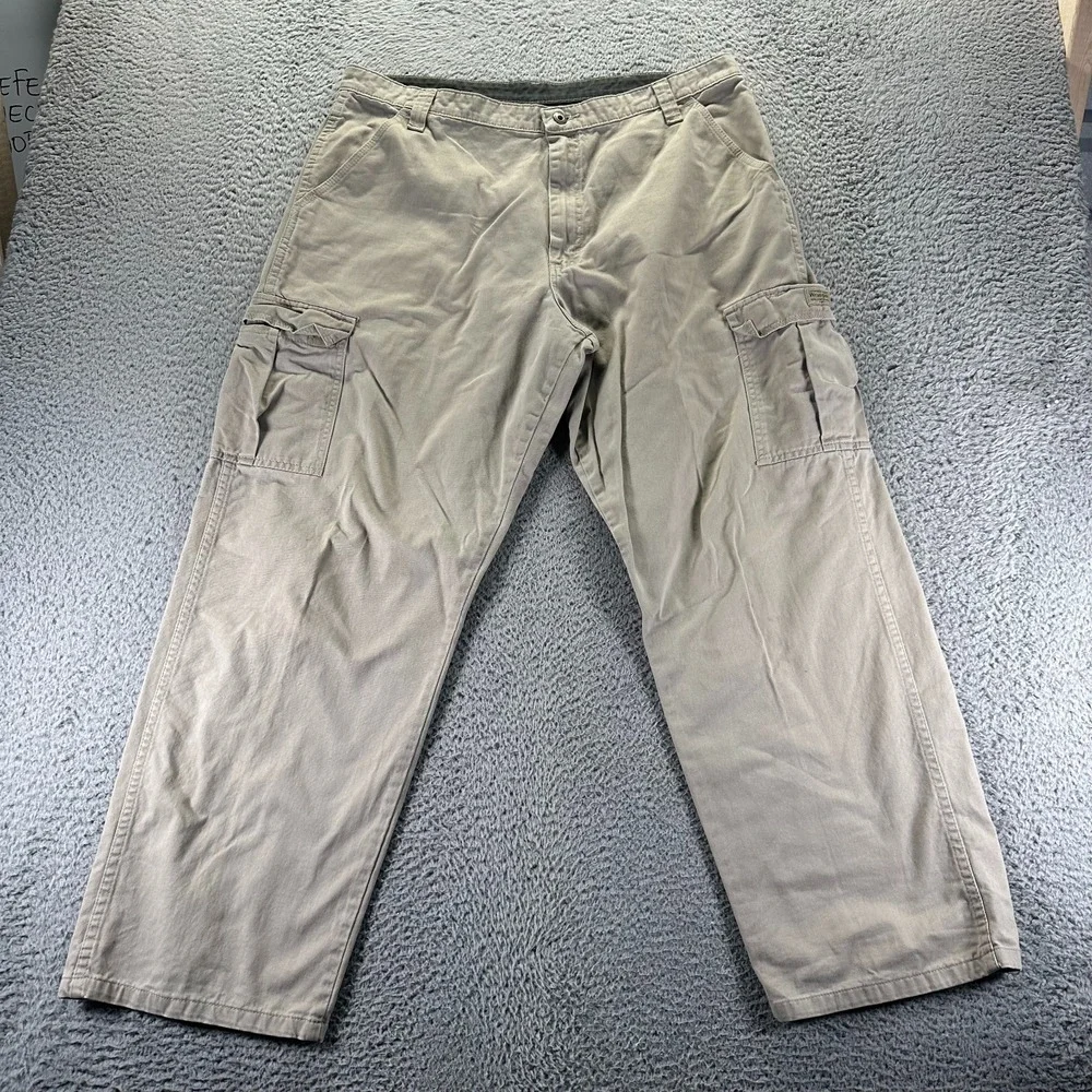 Wrangler Legacy Pant Mens 38x30 Beige Cotton Cargo Straight Leg Utility Workwear